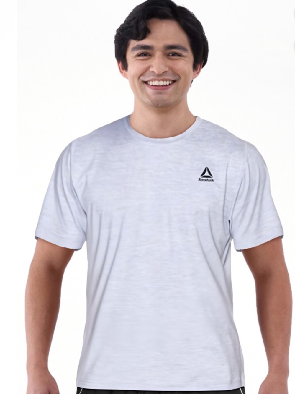 NWT Reebok White Short-Sleeve Athletic Tee Color Sleet Heather Size Medium